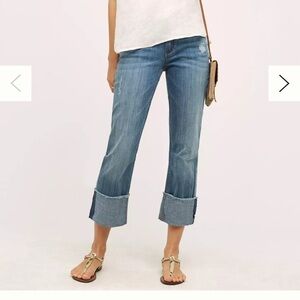 Pilcro and the Letterpress Hyphen Cropped Cuffed blue Jean Size 32 Anthropologie